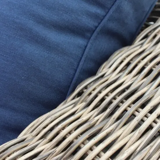 Courtyard Casual Tivoli Loveseat in Teak  Full round wicker Alum Frame 207/ Polyester 450gram image {2}