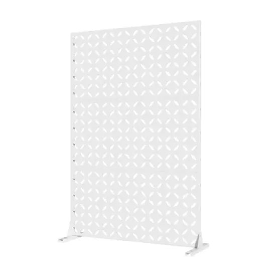 Lirago Outdoor Privacy Fence Panels 72 in. Galvanized Metal White image {3}