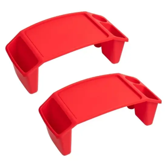 Mind Reader Sprout Collection Portable Desk with Side Pockets Set of 2 Red image {4}