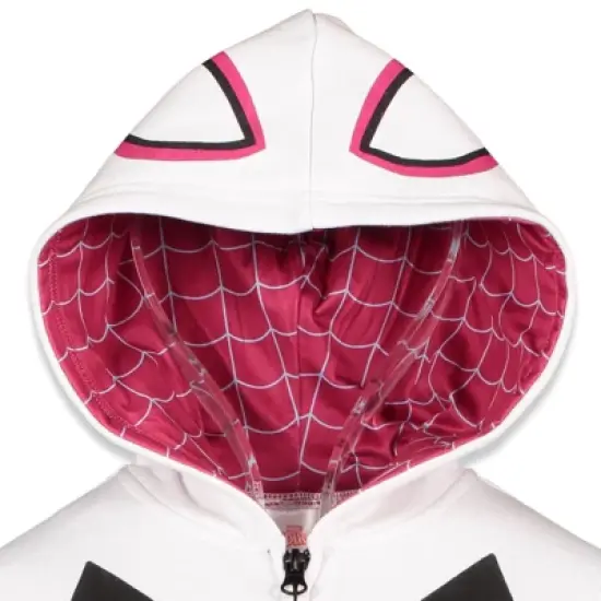 Marvel Spider-Man Spider-Gwen Ghost Spider Girls Fleece Zip Up Hoodie Little Kid to Big Kid image {6}