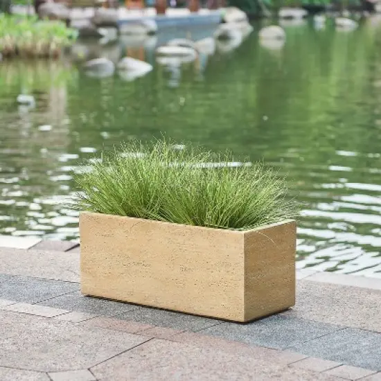 Christopher Knight Home Jean Outdoor Modern Lightweight Concrete Rectangle Planter Box image {1}