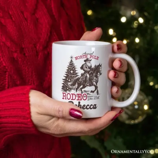 Annual North Pole Rodeo Mug, Funny Cowboy Santa Christmas Gift| OrnamentallyYou image {3}