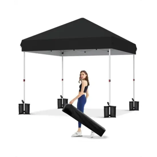 10x10 Pop Up Canopy Tent &ndash; Outdoor Tent with 3 Adjustable Heights, Easy Setup, Includes 4 Sandbags & Carrying Bag for Camping, Parties, Events image {7}