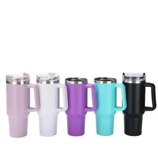 30OZ Straw Coffee Insulation Cup W/ Handle Portable Car Stainless Steel Water Bottle LargeCapacity Travel BPA Free Thermal Mug image {6}
