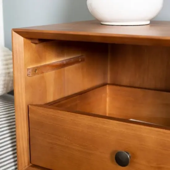 Greenberg 2 Drawer Mid-Century Modern Solid Wood Nightstand - Saracina Home image {6}