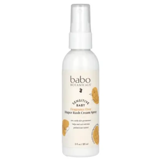Babo Botanicals Sensitive Baby Fragrance-Free Diaper Rash Cream Spray - No touch, mess-free application - 14.9% Zinc Oxide - Shea Butter, Olive Oil & image {3}