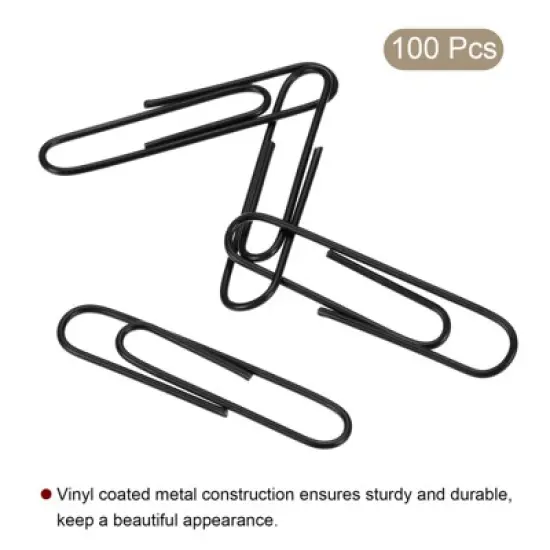 Unique Bargains Medium Metal Prevent Tearing Pages Home Office Paper Clip 100 Pcs image {2}