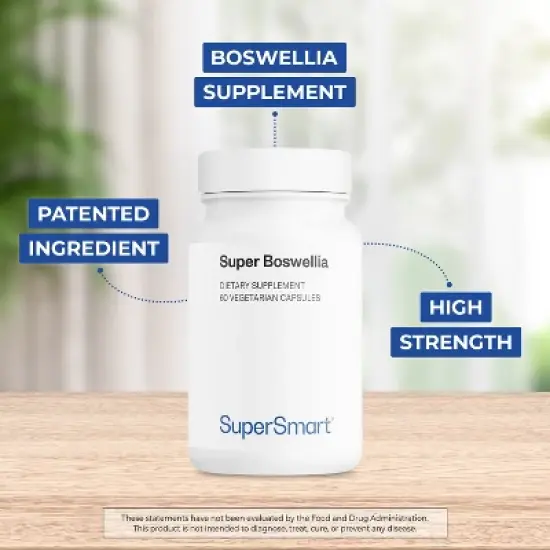 SuperSmart Super Boswellia Extract 100mg per Day - ApresFlex Boswellia Serrata Supplement - 20% AKBA | Non-GMO & Gluten Free - 60 Vegetarian Capsules image {2}
