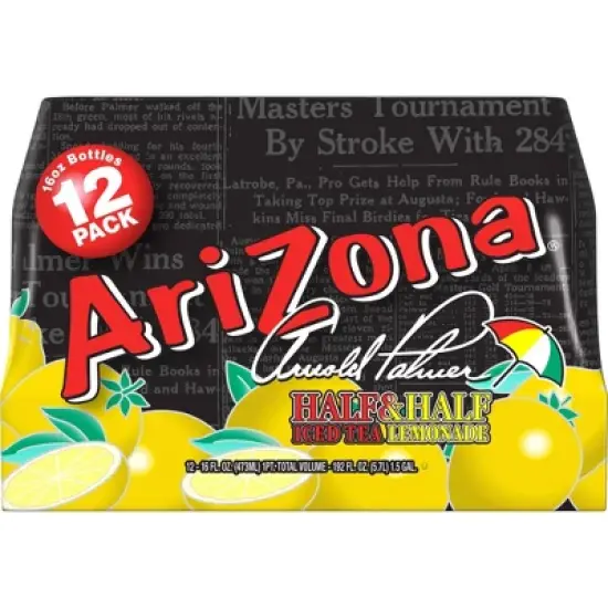 AriZona Arnold Palmer Half & Half Iced Tea & Lemonade - 12pk/16 fl oz Bottles image {1}