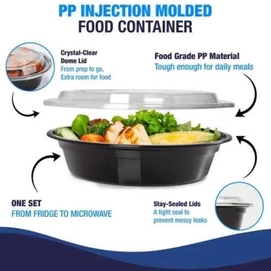 Meal Prep Containers + Lids, Food container bowl - BPA-Free, Stackable, Freezer & Dishwasher Safe, Reusable Food Storage for Lunch & Portion Control image {2}