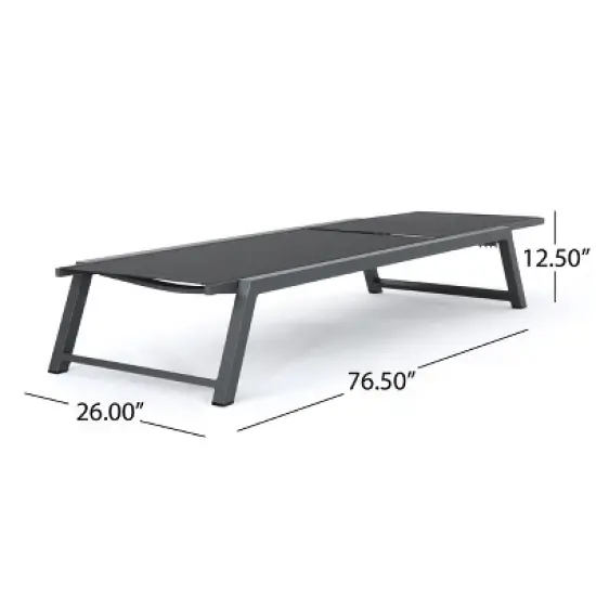 Christopher Knight Home Miller Outdoor Mesh and Aluminum Armless Adjustable Chaise Lounges (Set of 2) image {2}