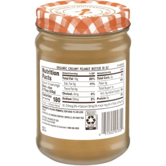 Smucker's Organic Natural Creamy Peanut Butter - 16oz image {2}