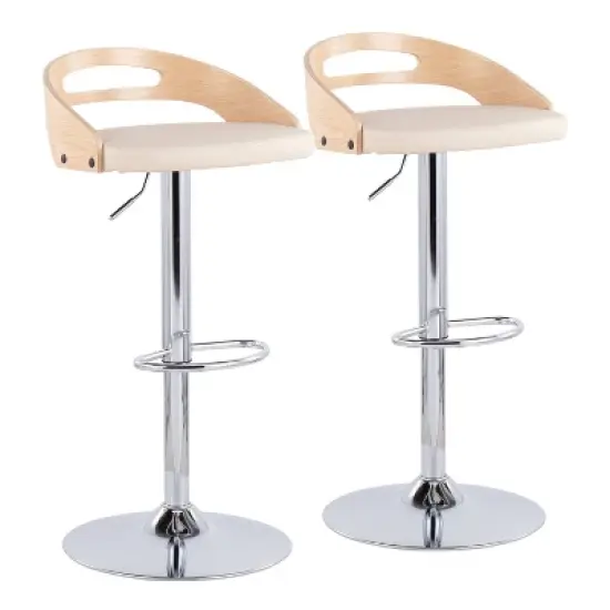 Set of 2 Cassis Mid-Century Modern Adjustable Barstool - LumiSource image {11}