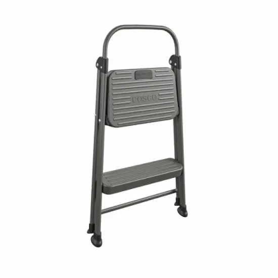 Cosco 2 Step All Steel Step Stool: Dark Gray, 225 lb Capacity, No Assembly, Kitchen Stepper for Adults image {6}