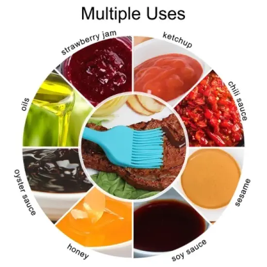 Unique Bargains Silicone Heat Resistant Cooking Essential Pastry Brush 2 Pcs image {3}