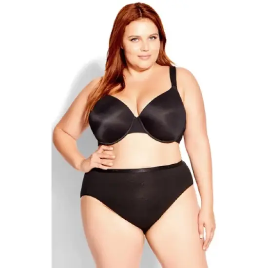 Women's Plus Size  Plain Hi Cut Brief 3 Pack - black | EVANS image {3}