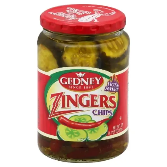 Gedney Pickles Hot & Sweet Zinger Chips - 24 fl oz image {1}