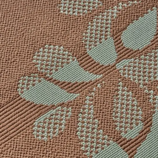 Henley Floral Outdoor Rug Brown/Blue - Christopher Knight Home image {4}