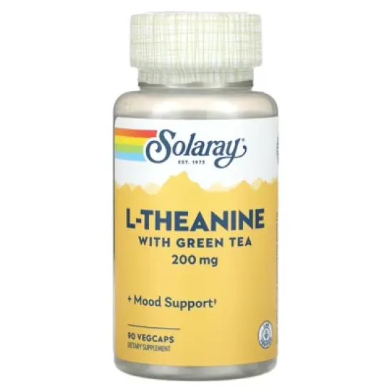 Solaray L-Theanine With Green Tea, 90 VegCaps image {4}