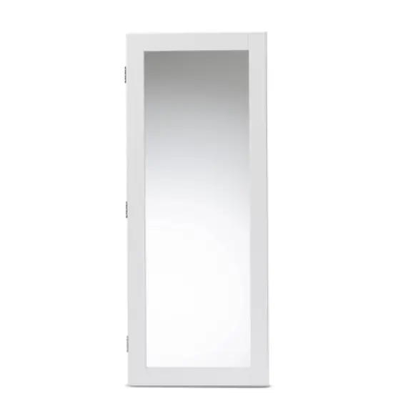 Pontus Wood Wall-Mountable Jewelry Armoire with Mirror - Baxton Studio image {8}