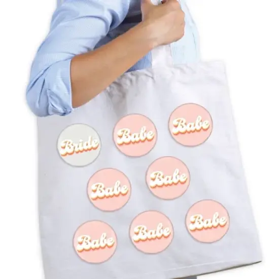 Big Dot of Happiness Bride's Babes - 3 inch Bachelorette Party Badge - Pinback Buttons - Set of 8 image {1}