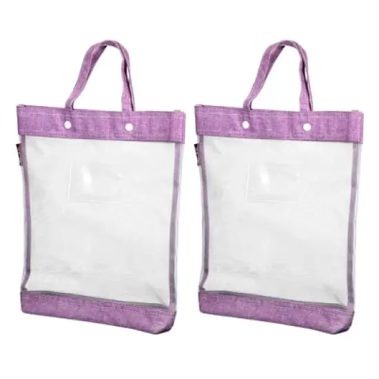 Unique Bargains Office Business Nylon Mesh Transparent Files Handbag image {10}