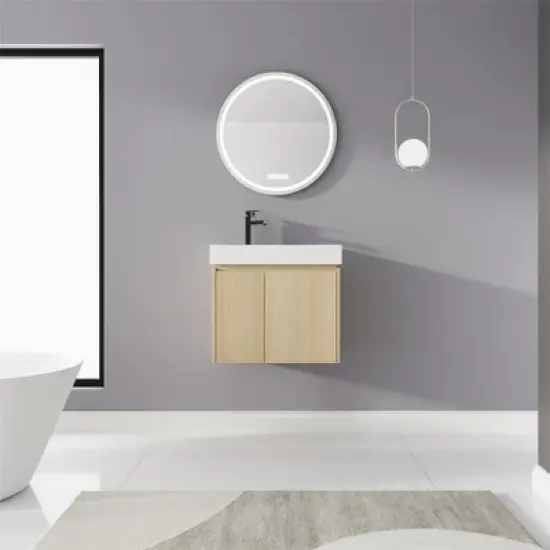 24'' Floating Bathroom Vanity with Sink, Single Sink Bathroom Vanity for Small Space, Wall Mounted Bathroom Vanity Combo Set For Home Bathroom image {10}