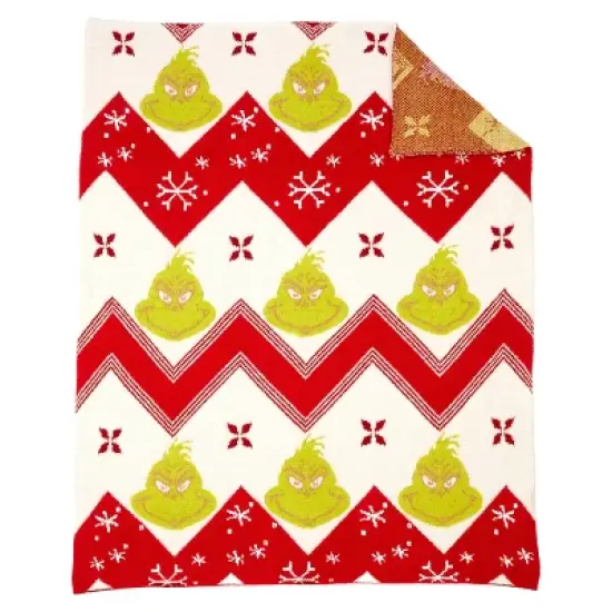 The Grinch Knit Throw Blanket image {1}