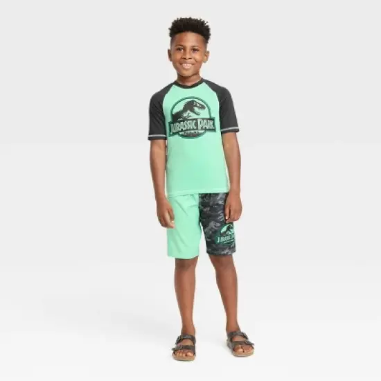 Boys' Jurassic Park Swim Shorts - Teal Green image {2}