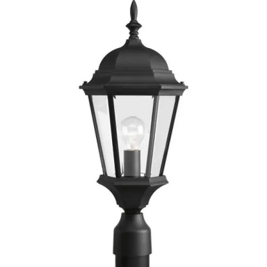 Progress Lighting, Welbourne, 1 Light, Post Lantern, Textured Black, Clear Beveled Glass, Shade Included image {2}