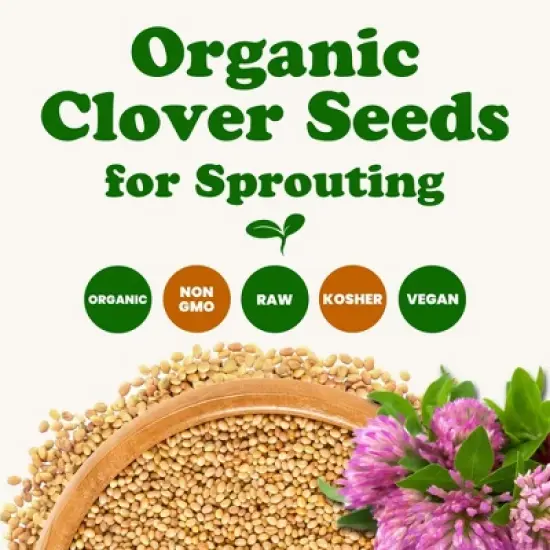 Organic Clover Sprouting Seeds - by Food To Live image {2}