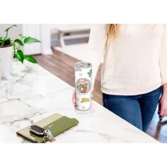 Elanze Designs Howdy Cowboy Cowgirl Cactus Wild West 20 ounce Stainless Steel Travel Tumbler with Lid For Your On The Go Beverages image {3}