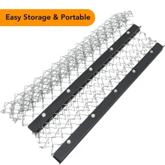 Garvee Towable Steel Durable Rust Resistant Chain Rake ATV Drag Harrow with Galvanized Mesh Lining and Front Weight Tray image {4}