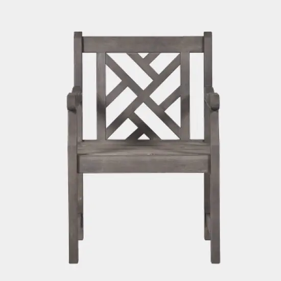 Vifah 5pc Renaissance Acacia Outdoor Patio Dining Set Gray image {1}