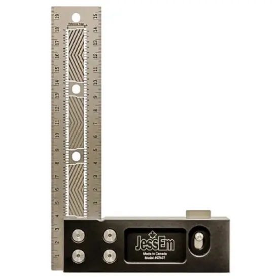 JessEm 07408 300mm Stainless Steel Precision Square Measuring Tool Ruler with Patented Flex Grip and Fade Resistant Markings - Metric image {5}