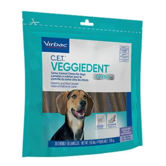 Virbac C.E.T. Veggiedent Fr3sh Medium 30 count image {1}