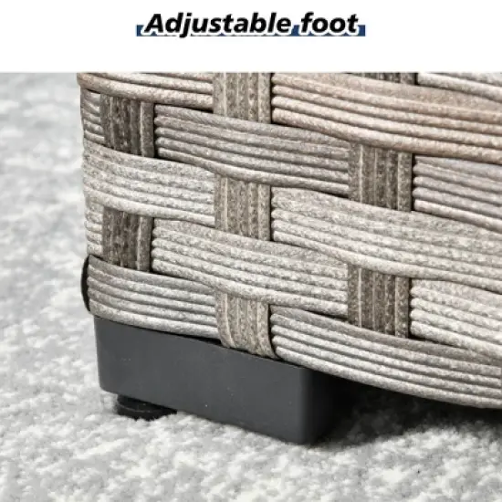 Marlton 9pc Wicker Outdoor Patio Furniture Set Conversation Sofa Sectional with Swivel Chairs and Cushions image {9}