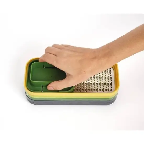 Joseph Joseph Compact 4-in-1 Chop Grate and Slice Set: Multicolored Polypropylene Salad Spinner & Bowl, Hand Wash image {7}