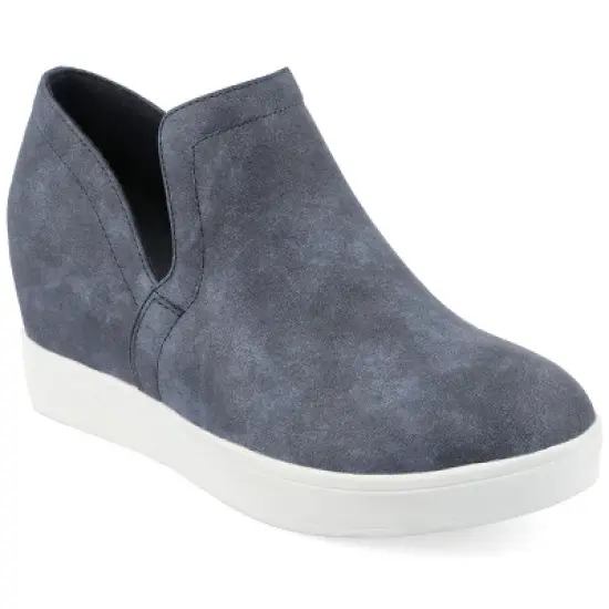 Journee Collection Womens Cardi Round Toe Slip On Wedge Sneakers image {10}