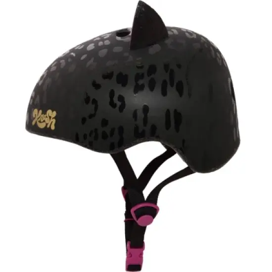 Krash! Leopard Kitty Cycling Girls' Bike Helmet - Black image {2}