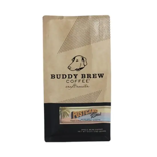 Buddy Brew Whole Bean Postcard Roast Coffee - Case of 6/12 oz Bags image {1}
