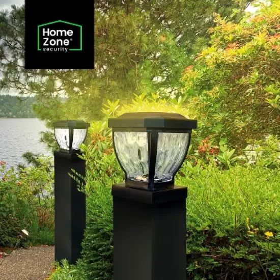 Home Zone Security&reg; 12-Pack Decorative LED Solar Post Cap Lights for 3.5 in. x 3.5 in. Posts, Black image {4}