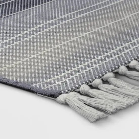 5' x 7' Striped Tapestry Outdoor Rug Gray - Threshold&trade; image {2}