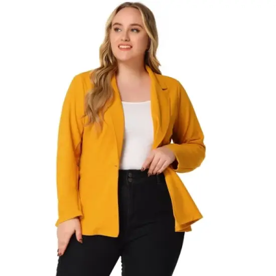 Agnes Orinda Women's Plus Size High-Low Hem Workwear Formal Peplum Blazers image {14}