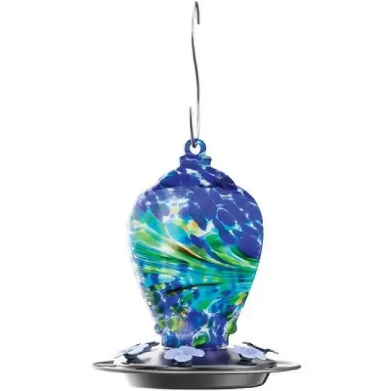 Nature's Way Artisan Gravity Glass Hummingbird Feeder image {1}