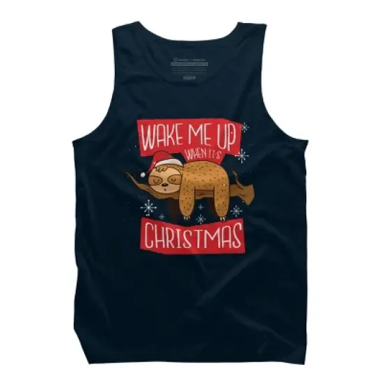 Men's Design By Humans Christmas sloth By ArtStyleAlice Tank Top image {5}