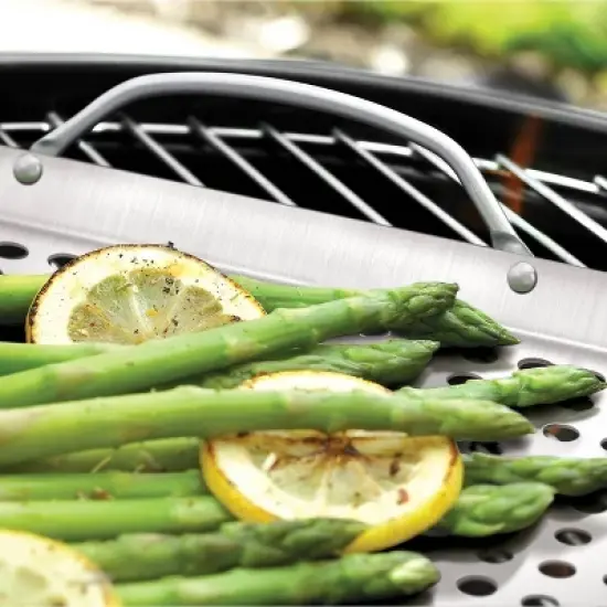 2pc Stainless Steel Grill Grid Set - Outset: Forged for Outdoor & Indoor Use, Dishwasher-Safe Cookware image {4}