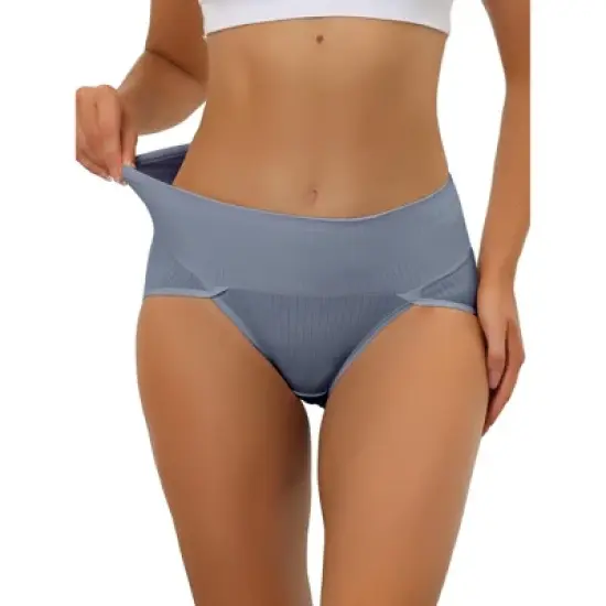 Allegra K Women's Hi-Cut Ribbed High Waist Tummy Control Available in Plus Size Briefs image {8}