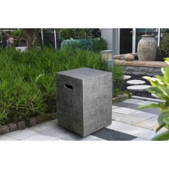 Outdoor Propane Tank Cover Hideaway Table Firepit Accessories Side Table - Elementi: Weather-Resistant 16x16x20" Patio Accessory image {1}