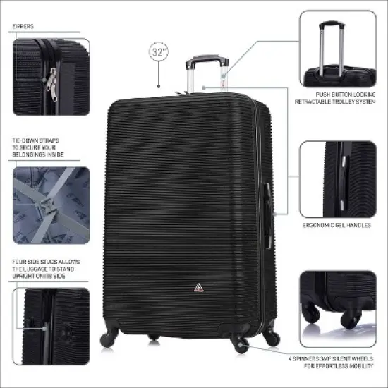 InUSA Checked Royal Lightweight Hardside Spinner Suitcase image {2}